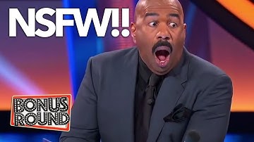NSFW! YOU WON’T BELIEVE Some Of These Family Feud Answers A Shocked Steve Harvey Looks On!