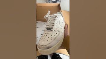 WTF, NIKE SENT ME BEAT UP $130 FORCES! .SWOOSH AF1 ‘TRIPLE DIRTY WHITE’ IN HAND LOOK #snkrs #nike
