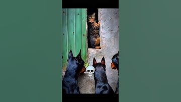 Cat Afaird Of Dog #cat #trollfaceedit #animals #usa