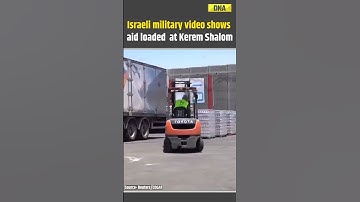Israeli military video shows aid loaded onto trucks at Kerem Shalom #shorts #israel #hamas #gaza